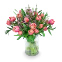 Bouquet of tulips in full bloom